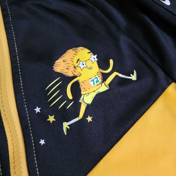 Nike Track Star Kids Running Jacket Size 6 Black Yellow Gold Full Zip Windrunner - Picture 2 of 9